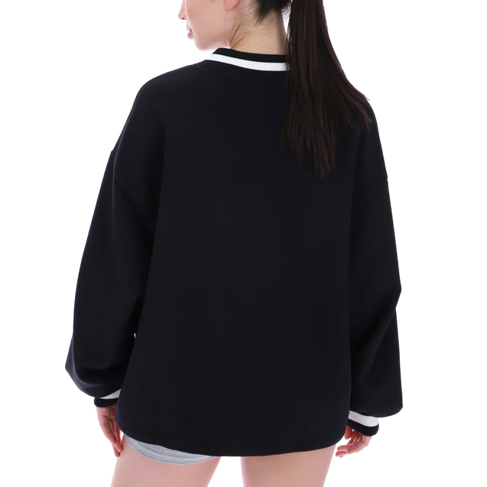 Fila mujer buzo fit v-neck pullover - black Negro