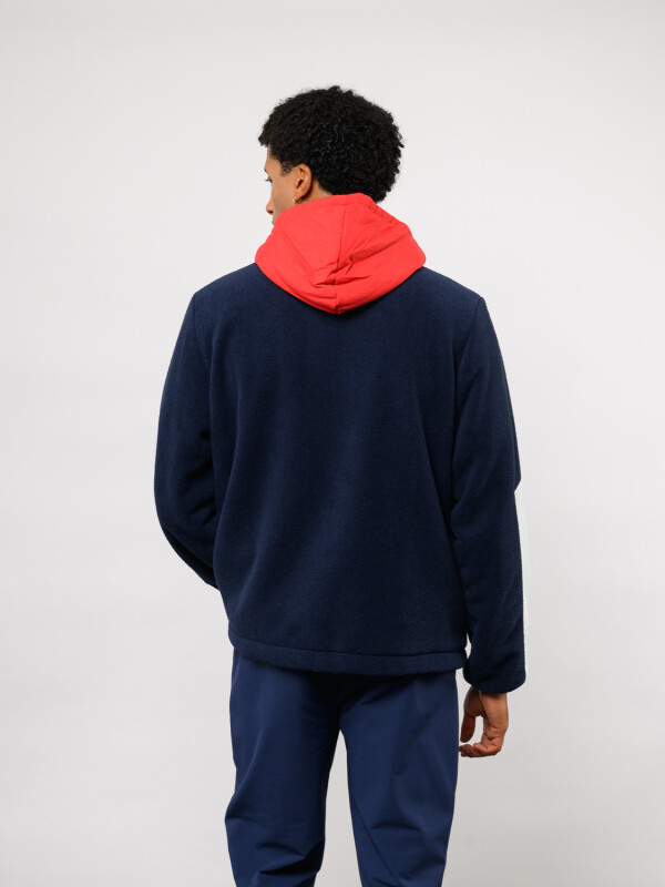 Campera De Polar Explor Nacional Hombre Azul Marino, Rojo, Blanco