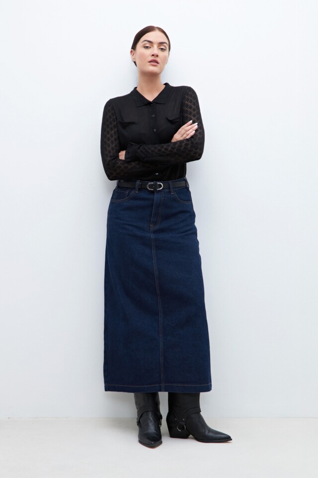 Cardigan con mangas caladas negro