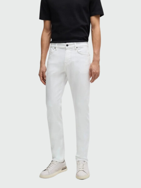 BOSS - Jeans slim fit de algodón elastizado, DELAWARE Blanco