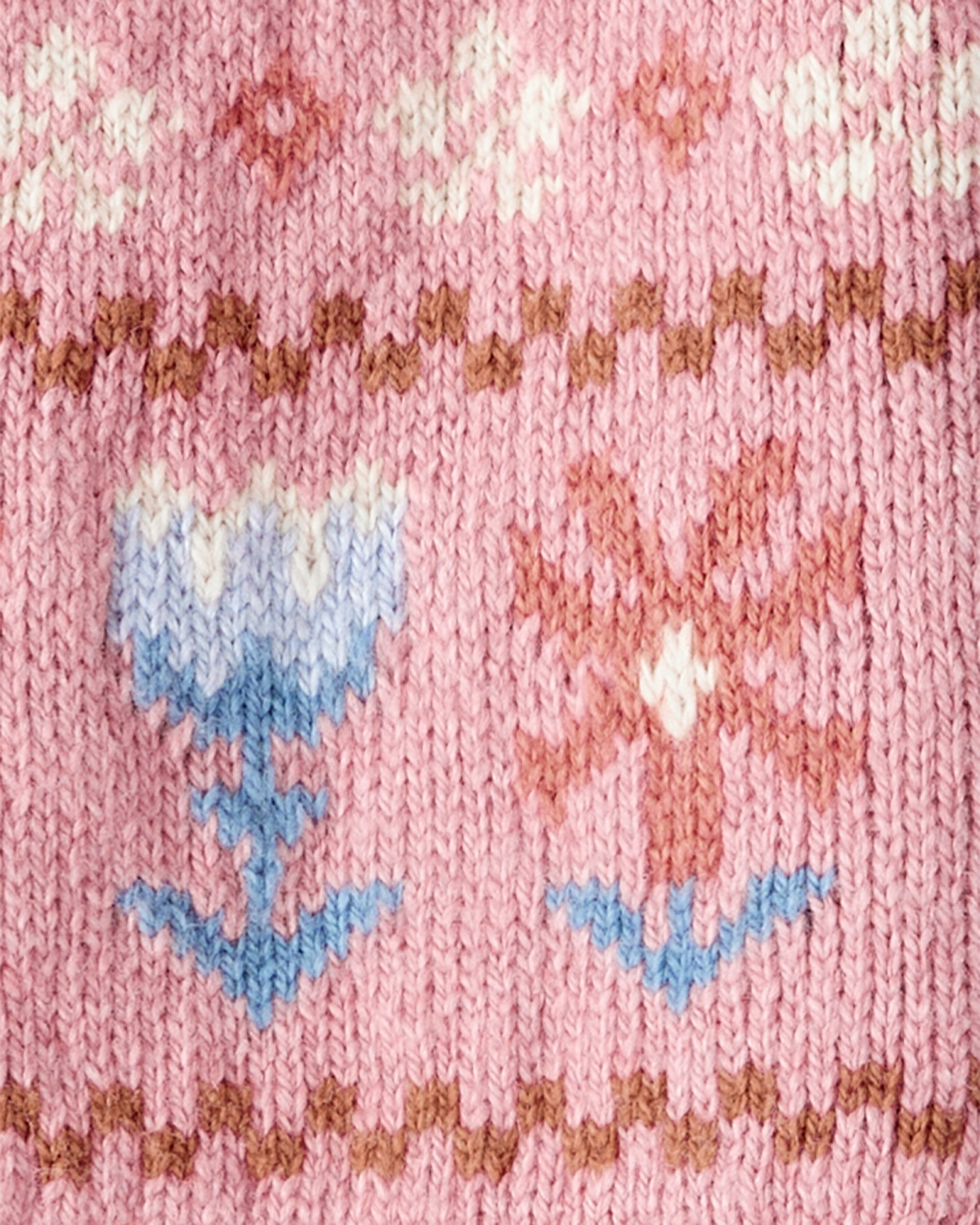 Saco de punto, rosado, diseño fair isle Sin color