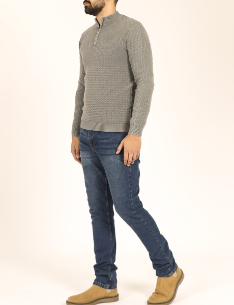 Sweater Medio Cierre Feraud Gris