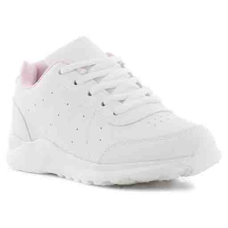 Championes Infantiles Boomerang BUZ acordonado Blanco - Rosado