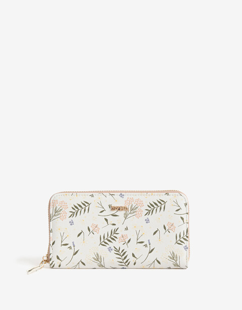 Ficheros Zip Round Billetera Fichero Flores - Estampado Flores