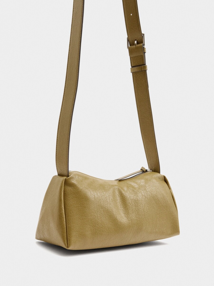 Bolso Bandolera Efecto Craquelado verde