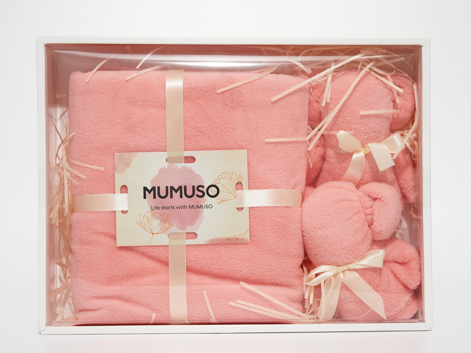 CAJA DE REGALO DE TOALLAS DE OSO LINDO (1 TOALLA DE BAÑO + 2 TOALLAS DE CARA/ROS 