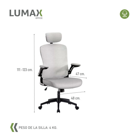 Silla Oficina Tyne Ergonomica Giratoria con Apoyacabezas Gris