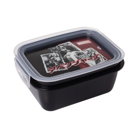 Pote Plástico Con Traba y División 630 ml Avengers
