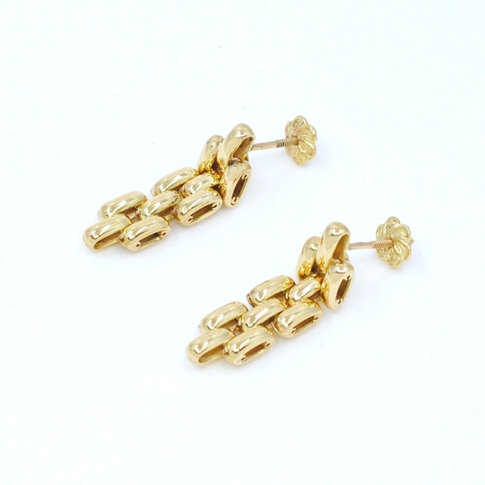 Caravanas en oro 18k amarillo, tipo panther 3 hilos Caravanas en oro 18k amarillo, tipo panther 3 hilos