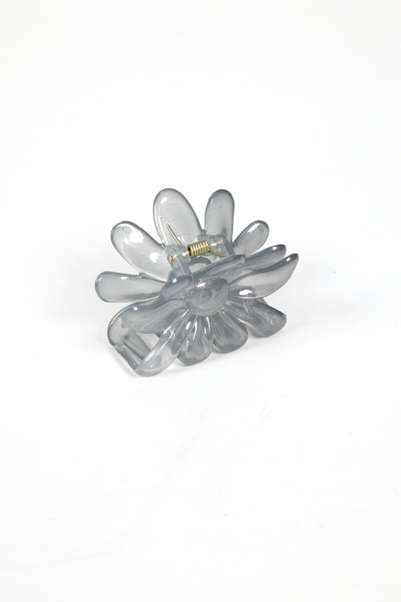 Pinza De Pelo Flor - Gris 