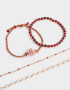 Pulseras Flexibles Sets Cerámica Pulseras Elásticas Set Con Mostacillas - Dorado