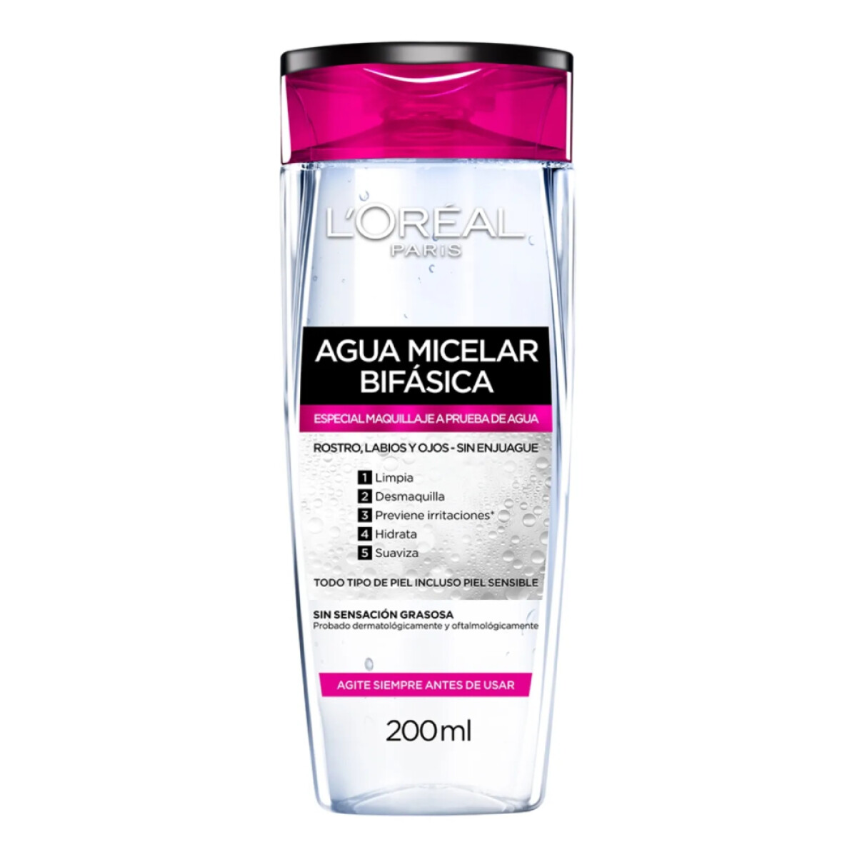 Agua Micelar L'Oréal Paris Bifásica Hidratación Total 200ml 