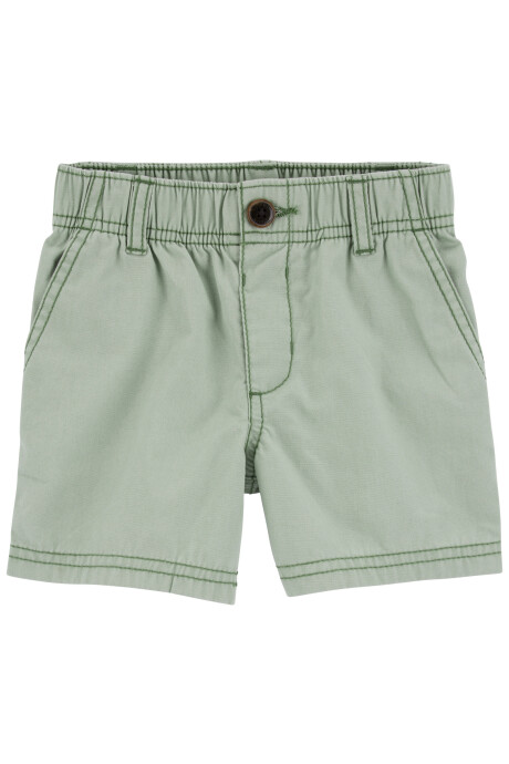 Short de sarga elastizado, verde. Talles 2-5T Sin color