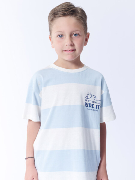 Remera Rayas Celeste Y Blanco