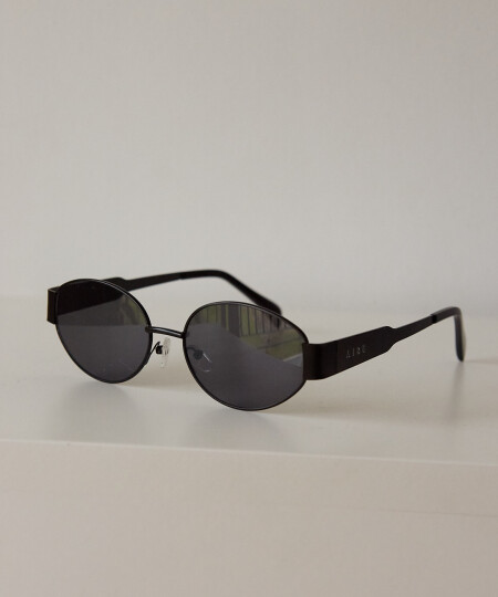 METAL ROUND SUNNIES BLACK/BLACK