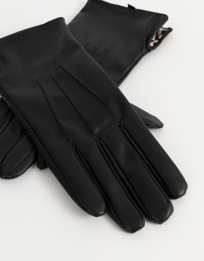 Guantes Varios Noche Guantes Con Animal Print - Negro