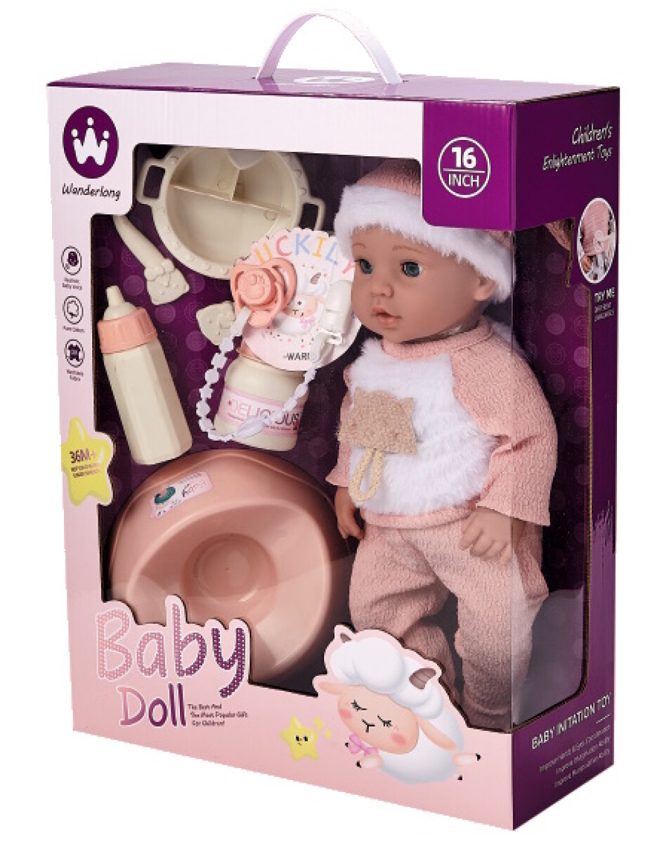 Bebote muñeca Newborn 41 cm con accesorios pelela 