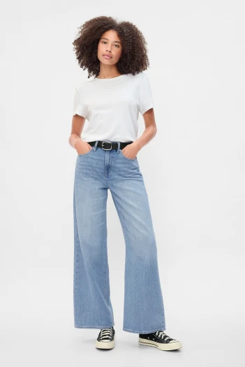 Jean Wide Leg Mujer Light Wash