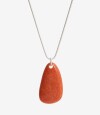 Collares Largos Piedra Plateado plata cepillada mate
