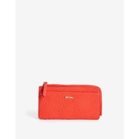 Billetera Fichero Rectangular Con Cierre Rojo labial