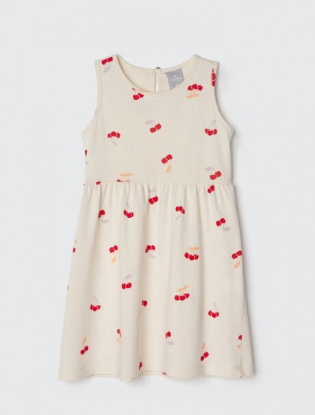 VESTIDO INFANTIL ESTAMPADO BEIGE