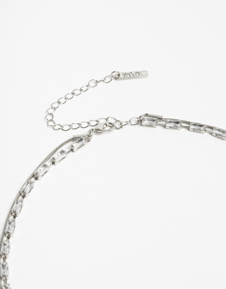 Collares Cortos Strass Collares Cortos, Statement Night - Plateado Rodio