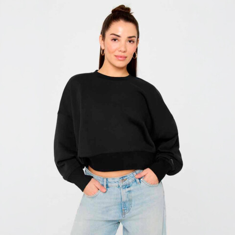 Polera Year Round Terry Crew Neck Sweatshirt Mujer Black
