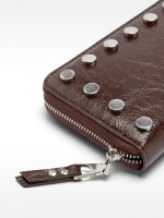 Cartera Efecto Craquelado Con Tachuelas marron