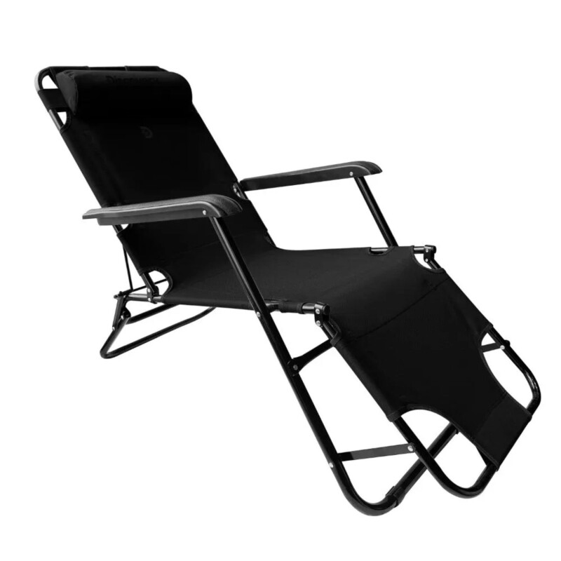 Silla playera Discovery plegable Negro