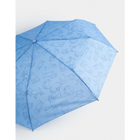 Paraguas Corto Estampado Azul Celeste