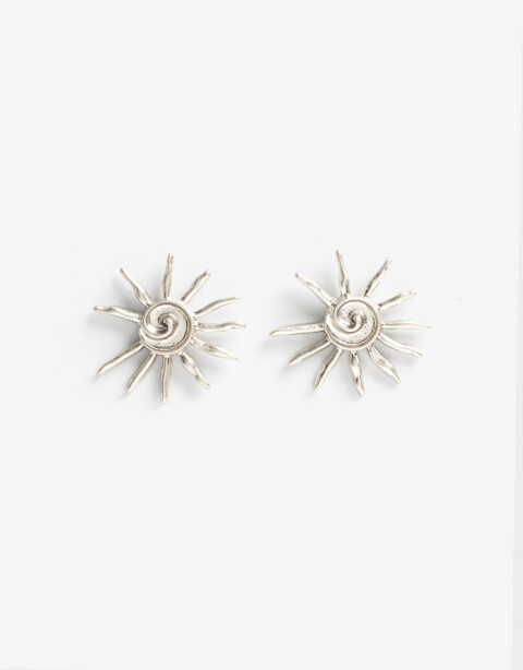 Aros Pasantes Metal Aros Maxi Pasantes Sol - Plateado Plata Cepillada Mate