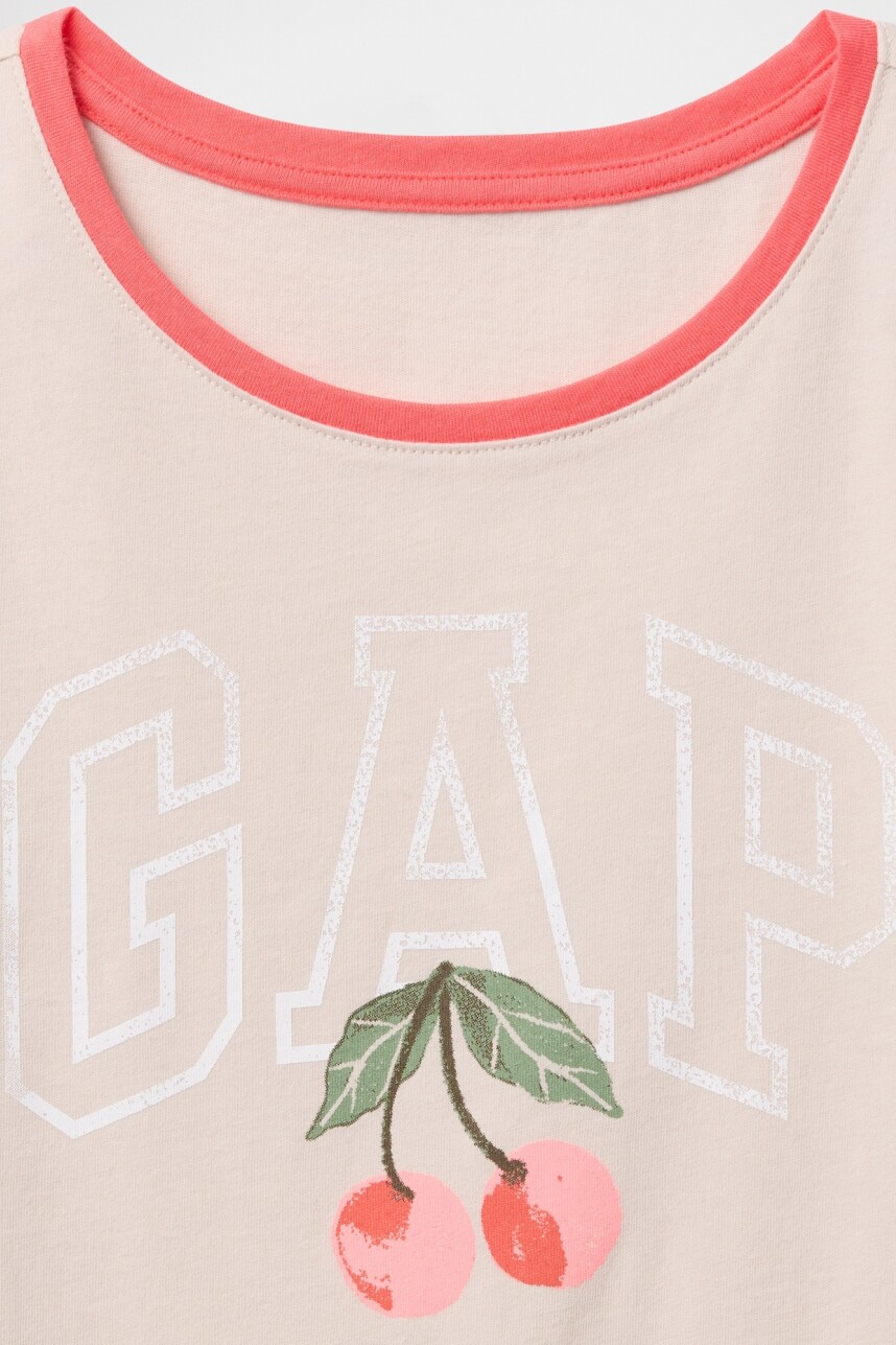 Remera Logo Gap Niña Oyster 083