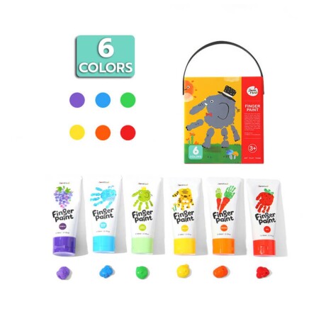 Set de Pinturas para Dedos Super Fácil de Lavar 6 Colores 001