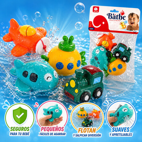 Juguete Baño Bebe Goma Flotan Y Salpican Didácticos X4 Pcs Juguete Baño Bebe Goma Flotan Y Salpican Didácticos X4 Pcs