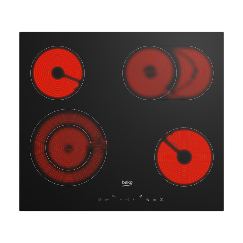 ANAFE VITROCERÁMICO 60CM ELECTRICO NEGRO BEKO HIC64403T