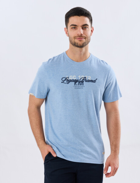 REMERA ESTAMPADA DE ALGODÓN Celeste
