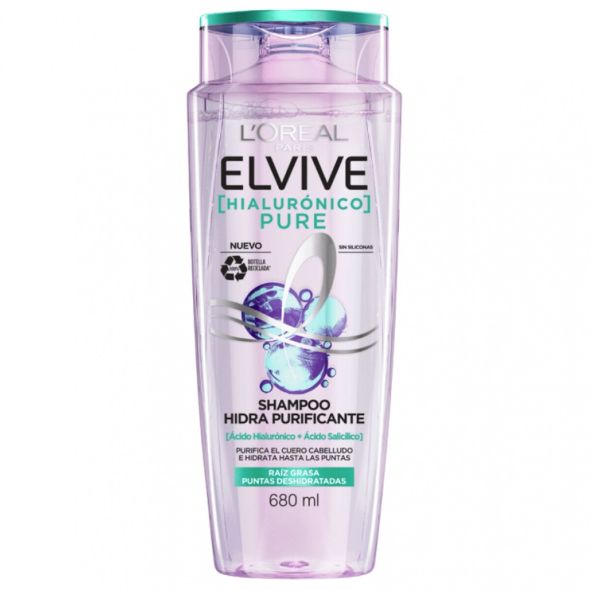 Shampoo Elvive Hialurónico Pure - Raíz Grasa Puntas Deshidratadas 680Ml 
