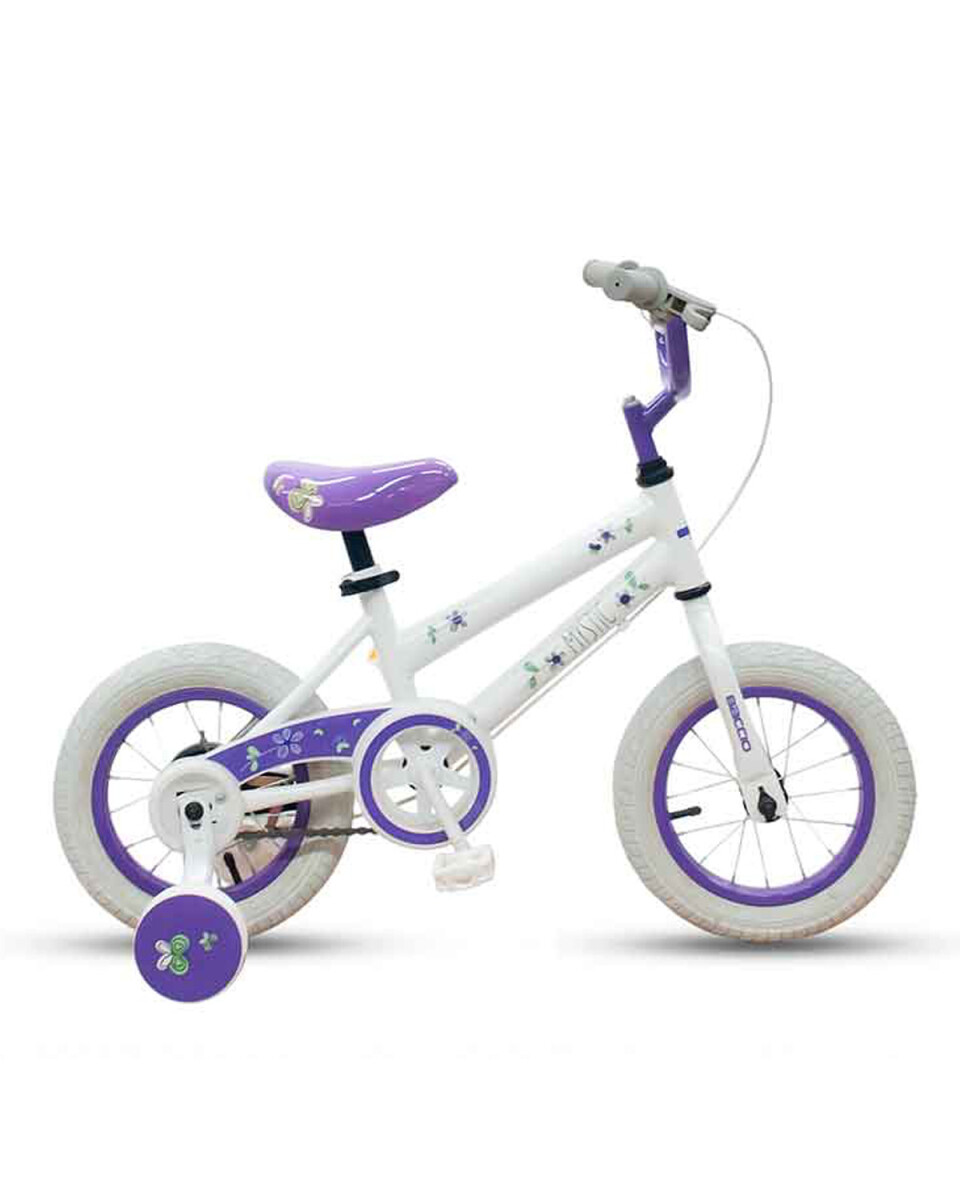 Bicicleta Baccio Mystic rodado 12 - Blanco - Violeta 