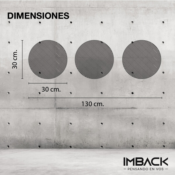 Set x3 Cuadros Calados Modernos Living Decorativo Círculos Madera MDF Imback Color Negro Set x3 Cuadros Calados Modernos Living Decorativo Círculos Madera MDF Imback Color Negro