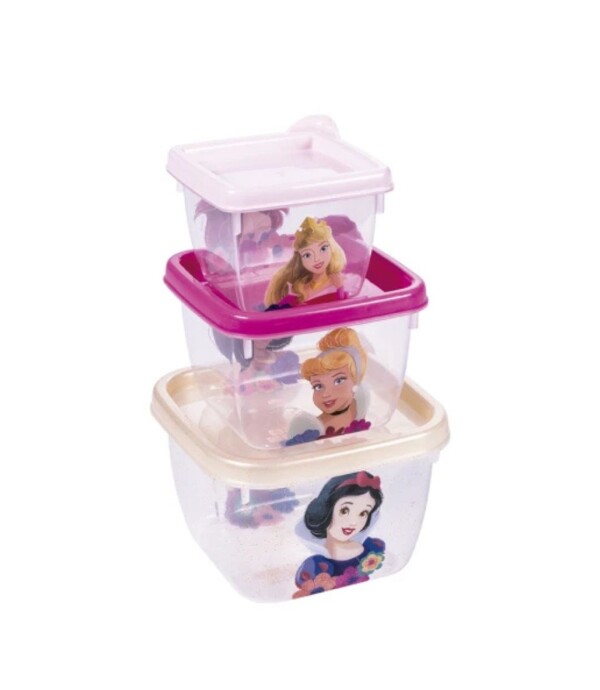 BAZAR PLASTICO POTE SET X 3 CONNECT PRINCESAS 1351 S/C