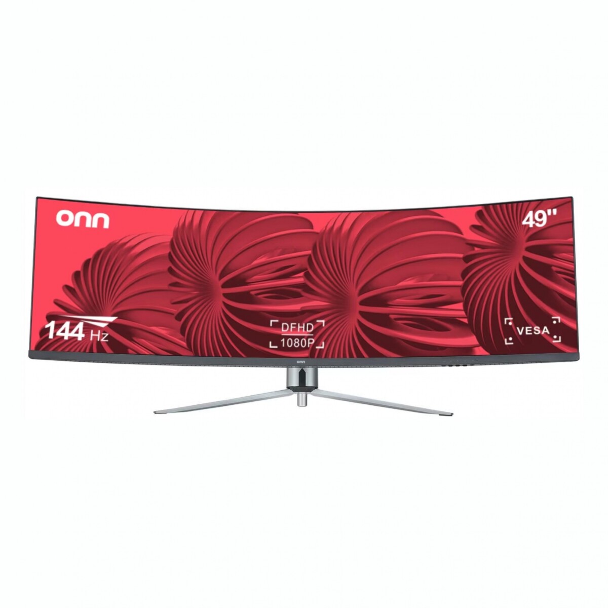 Monitor Gamer Curvo ONN 100133225 49' FHD 144Hz Retroiluminación LED RGB Programable 