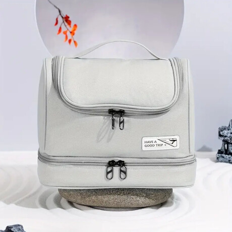 Neceser Organizador Portable de Viaje p/Maquillaje Cosmética Gris