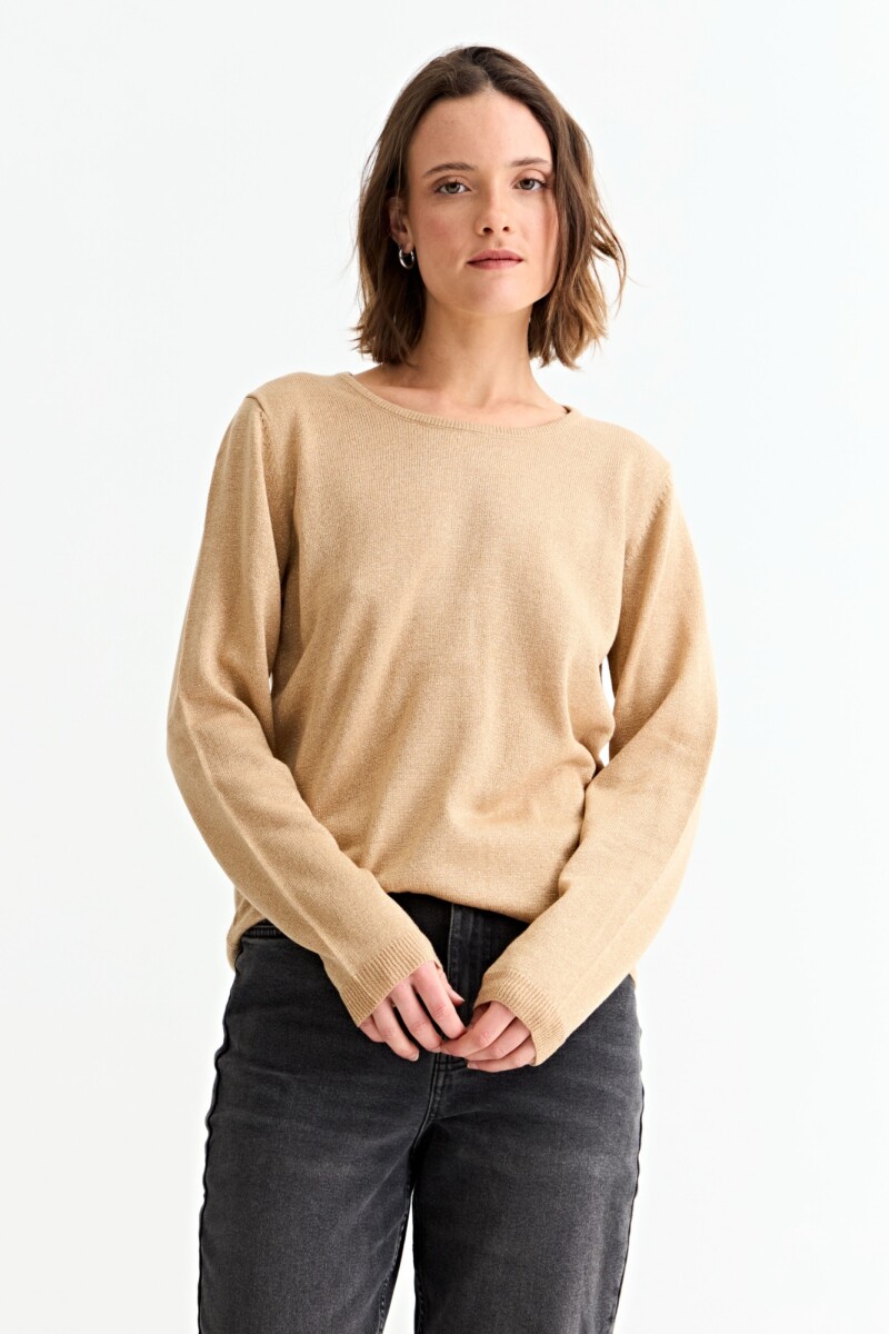 Sweater hilo metálico BEIGE