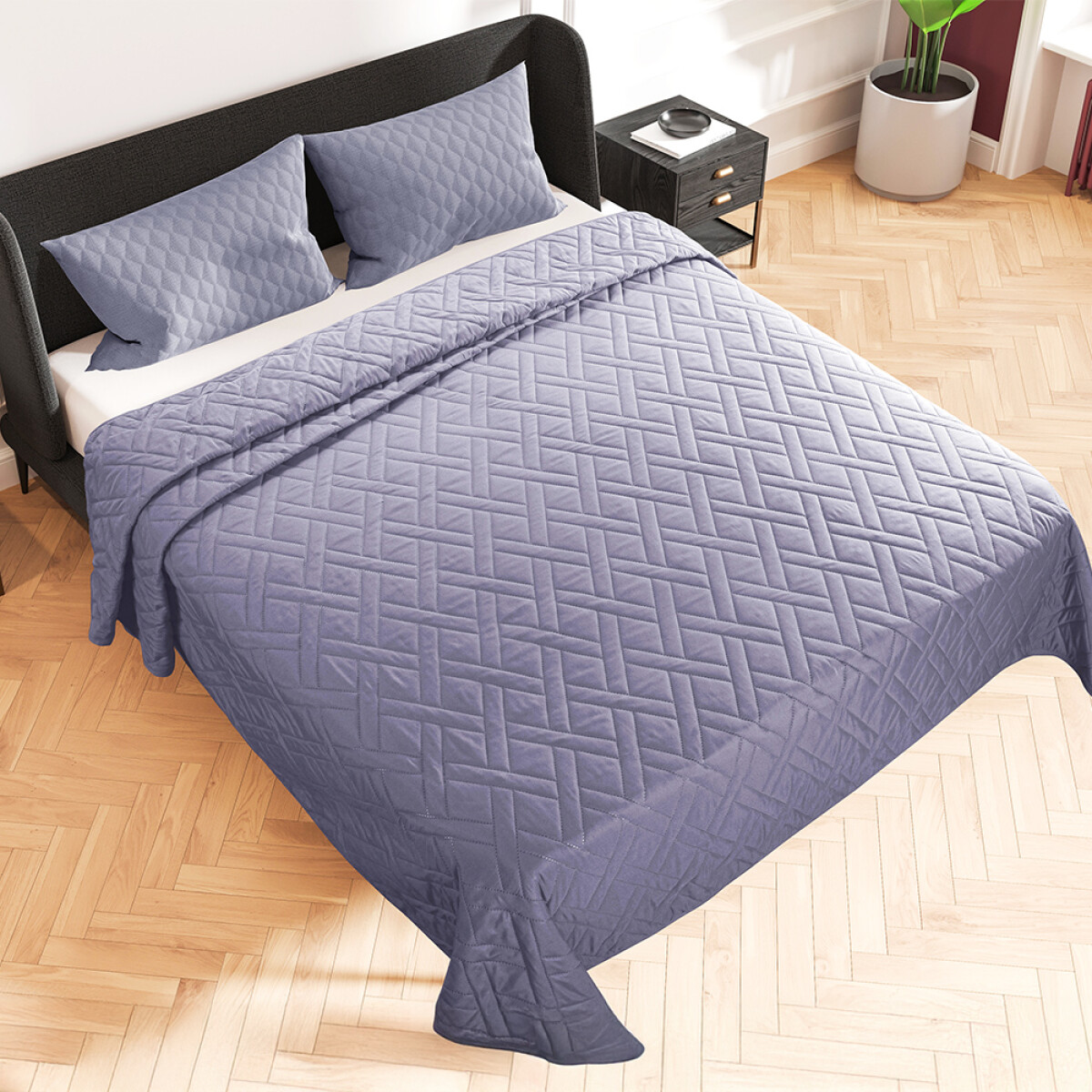 CUBRECAMA GRIS - 2 PLAZAS 