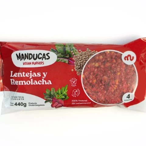 Hamburguesas Vegana Lentejas y Remolacha 4 Unidades Hamburguesas Vegana Lentejas y Remolacha 4 Unidades