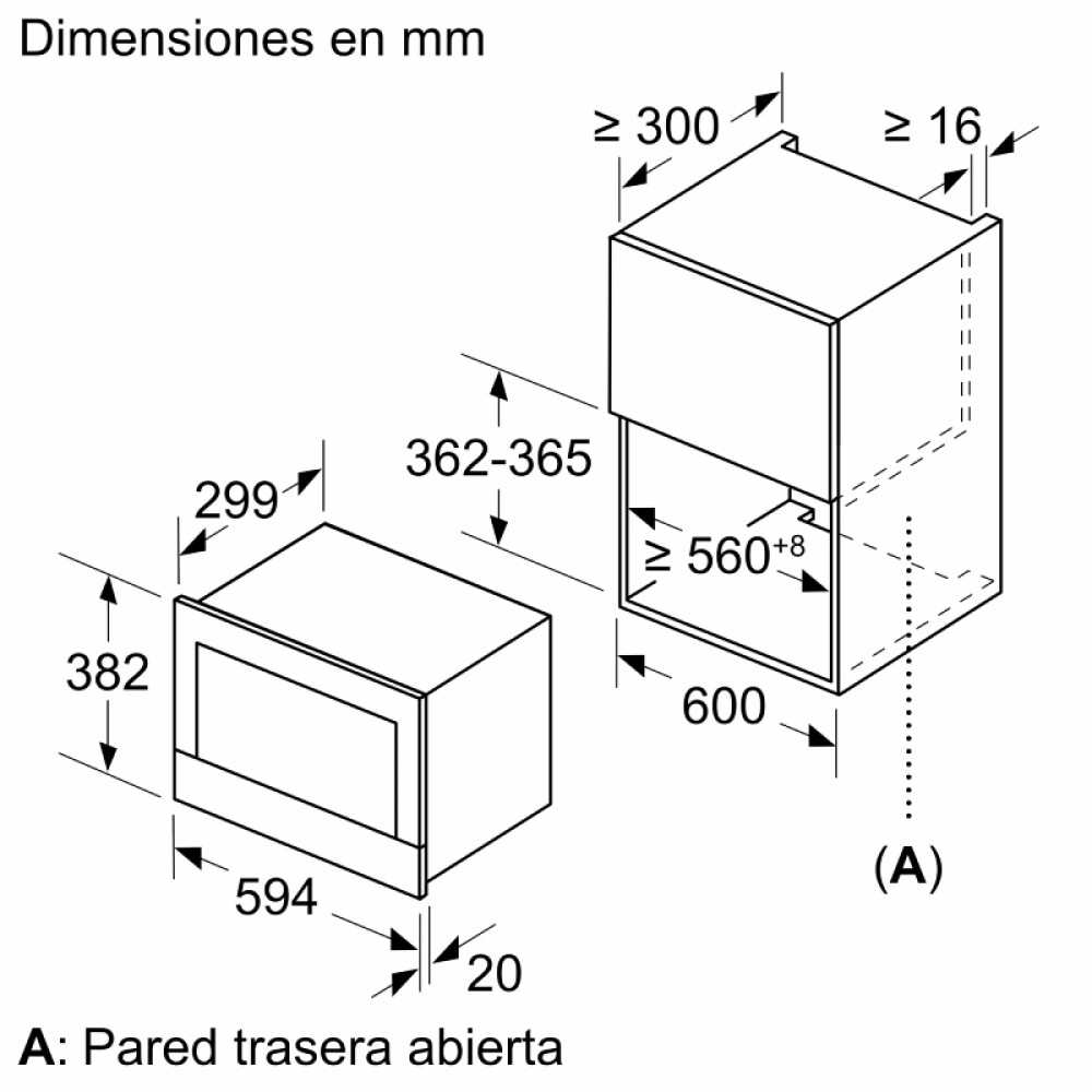 Microondas de empotrar Bosch BFR634GS1 negro