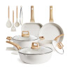 Juego de 16 ollas y sartenes antiadherentes de cerámica Juego de 16 ollas y sartenes antiadherentes de cerámica