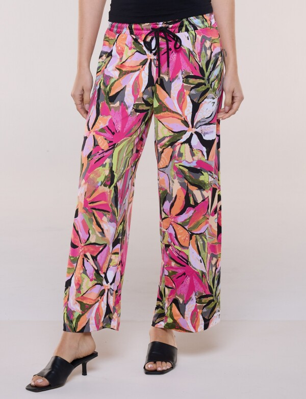 Pantalon Flores MULTI/ROSA