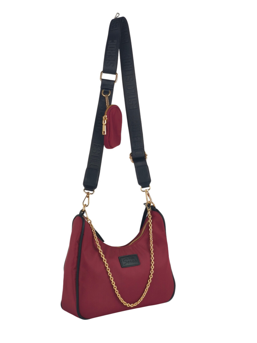 Cartera con cadena - Bordó 