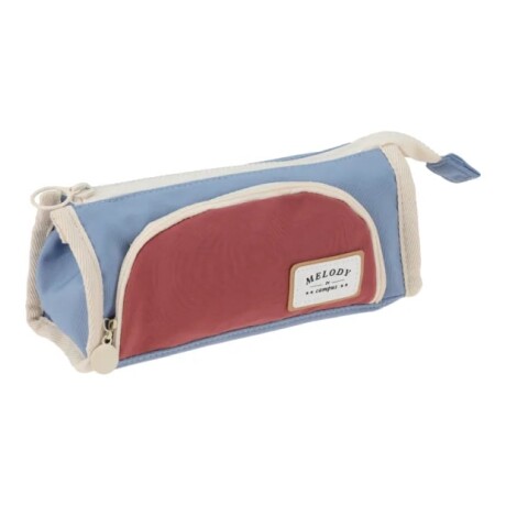 Cartuchera Campus Melody Triangular Celeste y Roja
